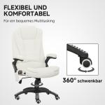 Ergonomisk Skrivbordsstol med Massagefunktion, Krämvit, 68x72x110-120 cm