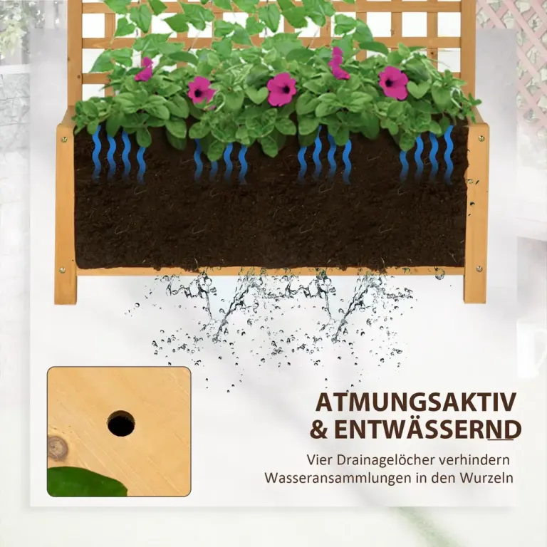 Upphöjd Odlingskrage Planteringslåda med Spaljé Trä