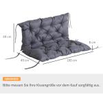 Sittdyna Trädgårdsbänksdyna med Bomullsstoppning Bekväm och Väderbeständig för Utomhusbruk Mörkgrå 100 X 98 X 8 Cm