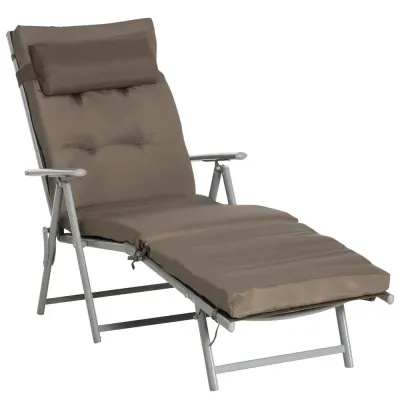 Solsäng med Dyna Hopfällbar Trädgårdsstol 137 cm