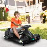 Elektrisk Barnkart med Gummihjul, Ljus och Musik, 3–8 km/h, Svart