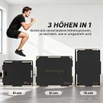 Plyobox 3 i 1 Träningslåda Svart Trä för Crossfit och Hemmaträning Sprungbox med Handtag och 3 Höjder för Hoppträning Robust Konstruktion