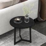 Soffbord Sidobord Svart av Stål för Vardagsrum Set om 2 Runda Bord i Modern Design 35 kg