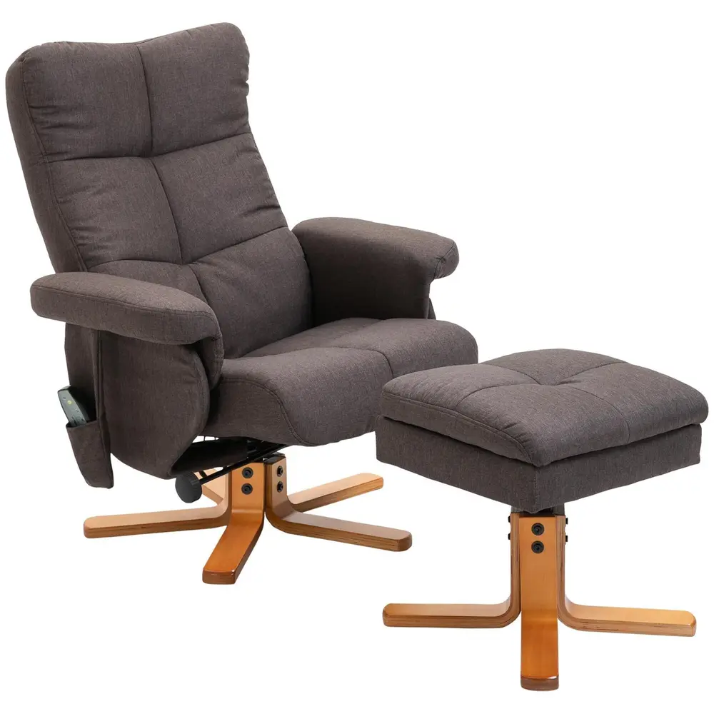 Massagestol med Pall och Förvaring TV-Stol 80 x 86 x 99 Cm