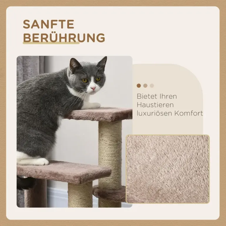 Klösträd för Katter med Koja och Sisalpelare