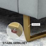 3-sits Soffa med Massiv Träram och Metallben, Ljusgrå