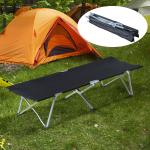 Campsäng Campingsäng med Väska Lätt och Portabel för Camping och Utomhusäventyr Svart