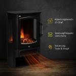 Elektrisk Kamin i Trälook, Fristående Värmare med LED-Eld, Klassisk Design för Vardagsrummet, Brun, 44,5 x 32 x 74 cm, 2000 W