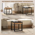 Modernt Soffbord, Set med 2, Fyrkantigt, MDF och Metall, Svart
