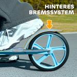 Kick Scooter Höjdjusterbar och Fällbar med Bakbroms, 100 kg Lastkapacitet, Blå