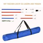 Agility Träningsset Blå Röd PE och Polyester för Hundsport 3 i 1 Slalom Tunnel och Hoppring Justerbar