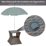 Trädgårdsbord Sidobord Parasollställ Polyrattan för Trädgård och Terrass Brun 54 X 54 X 55 Cm