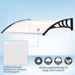 Entrétak Transparent Polykarbonat Robust Skärmtak med UV-Skydd Effektivt Väderskydd Klar 120 X 75 Cm