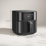 Hot Air Fryer, 8 L med 8 Program och LED-skärm, Svart