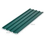 Takplåt 12-pack Trapetsplåt för Takbeklädnad och Väderskydd Hållbar och Väderbeständig Grön Galvaniserat Stål 129 x 45 cm
