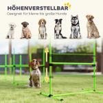 Agilityhinder Hund 4 Delar Grön Plast för Träning Justerbar Hoppställning med Väska 99x65x94 cm
