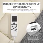 Elektrisk Relaxstol Fåtölj Kräm av Konstläder och Metall för Vardagsrum Massagestol med Ståhjälp och USB Fjärrkontroll
