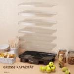 Dehydrator Mattork Svamptork med 6 Fack Svart av Plast och Metall för Frukt och Kött Timer 40-70°C 550 W