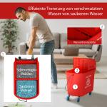 Städvagn med Mopphink och Urvridare på Hjul för Effektiv Rengöring och Golvvård Hållbar och Ergonomisk Röd Plast 20 L