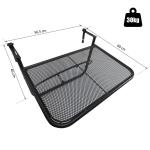 Hängbord för Balkongräcke Fyrkantigt Balkongbord Metall Höj- och Sänkbart Klaffbord för Små Utrymmen Svart 60 X 56,5 X 45 Cm