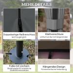 Paviljong med Dubbeltak och Myggnät för Trädgård och Fest Hållbar och Väderbeständig Grå Polyester och Metall 3 x 3 m