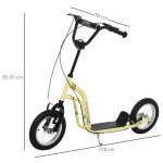 Barnskoter från 5 År Sparkcykel Stadsskoter 12 Tum Pneumatiska Däck Gummisparkbräda för Säkert Körkul