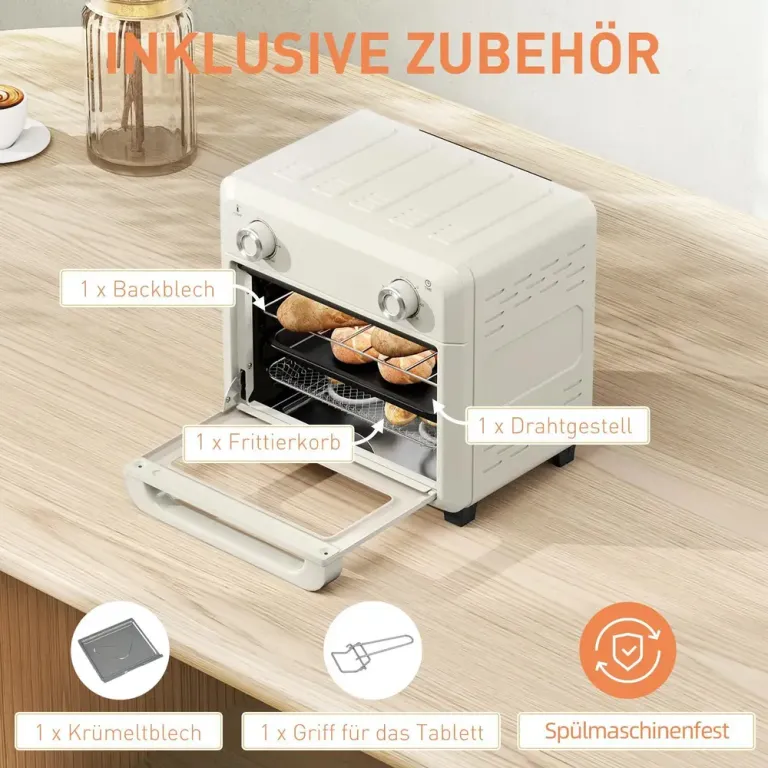 Miniugn och Varmluftsfritös 10 l 1000 w med Timer, Cremevit