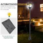 Solcellsdriven Trädgårdslykta på Stolpe Klassisk Gatulykta LED-Belysning och Sensor Svart 15 X 15 X 120 Cm