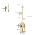 Skrapstolpe Kattträd Beige av Sisal och Plysch för Katter upp till 5 kg med Tippskydd Grotta och Hängmatta 225-255 cm