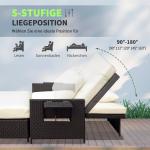 Loungesoffa Konstrotting 2-Sits med Fotpall och Dynor Modulär Design för Avkoppling på Terrassen Brun