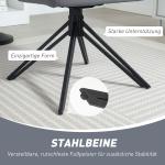 Matsalsstol Stoppad Stol med Armstöd Stålgrå av Sammetslook ve Metall för Kök ve Vardagsrum Köksstol i Retrodesign 58 x 60,5 x 79 cm