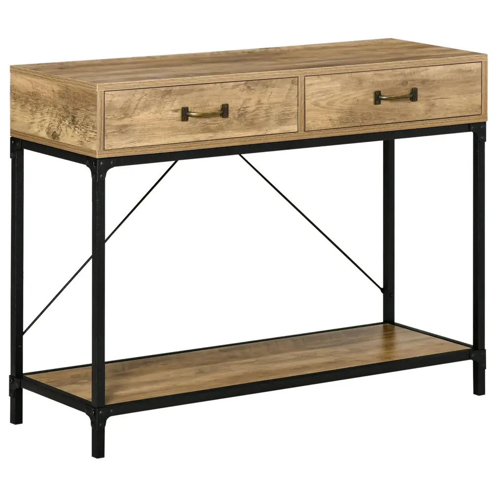 Smalt Konsolbord 2 Lådor Elegant 100 x 35 x 76,5 Cm