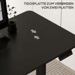 Skrivbord Ståbord Svart av Spånskiva och Metall för Kontor Elektriskt Höjdjusterbart med Anti-Kollision 140 x 70 x 72-116 cm