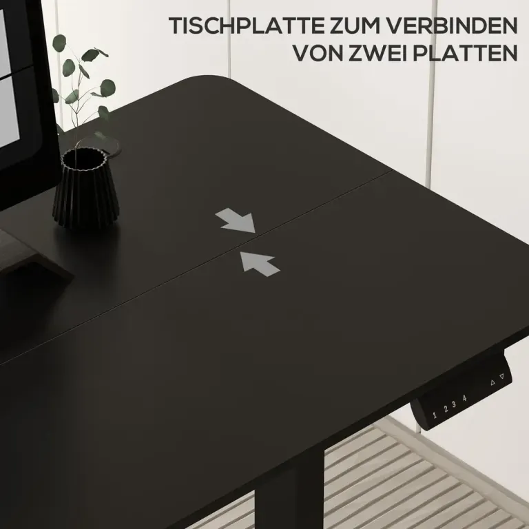 Skrivbord Ståbord Svart av Spånskiva 140 x 70 x 72-116 cm