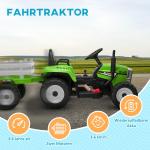 Eltraktor Barnelbil Flerfärgad av Plast för Barn med Släp och Fjärrkontroll Åktraktor med MP3 Funktion Strålkastare Rolig Lek