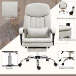 Kontorsstol med Massage-, Värme- och Ergonomisk Funktion, Krämvit, 66 x 67 x 110–118 cm