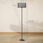 Golvlampa med Tvåfärgad Lampskärm och Fotkontakt i Metall, Svart