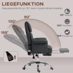 Ergonomisk Kontorsstol, Höjdjusterbar 48–56 cm, Lutande Ryggstöd och Fotstöd, Svart
