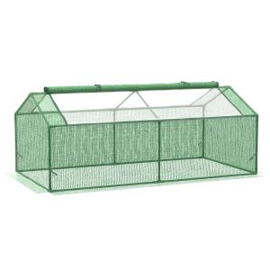 Litet Växthus med Fönster, Kompakt Drivhus i PE-Plast, Skyddar Småplantor och Örter, Grön, 180 x 90 x 70 cm