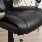 Kontorsstol Skrivbordsstol Svart Tyg och Metall för Kontor och Hem Höjdjusterbar med Vippfunktion Ergonomisk 114-124 Cm