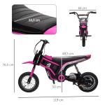 Elmotorcykel för Barn, 24V, med Horn, Ljus och Vridreglage, 8–16 km/h, 8–12 År, Rosa