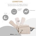 Elektrisk Fåtölj med Uppresningshjälp Seniorstol med Liggfunktion och Fjärrkontroll Mjukt Tyg Krämvit 72,5 X 94 X 109 Cm 200 Kg