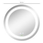 Kleankin Badrumsspegel LED Spegel Silver av Glas för Modernt Badrum Rund Spegel med Touchfunktion och Anti-Fog Ø 50 cm