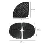 Parasollvikt Paraplyvikt Svart av HDPE för Fribärande Parasoll Väderbeständig Vikt fyllbar med 52 kg Vatten eller 68 kg Sand