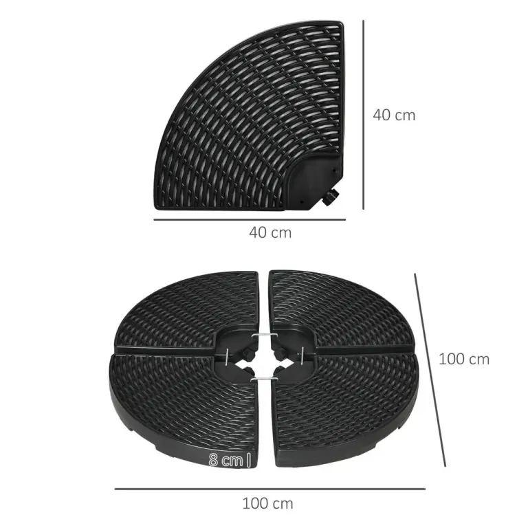 Parasollvikt Svart av Hdpe för Fribärande Uv-skydd