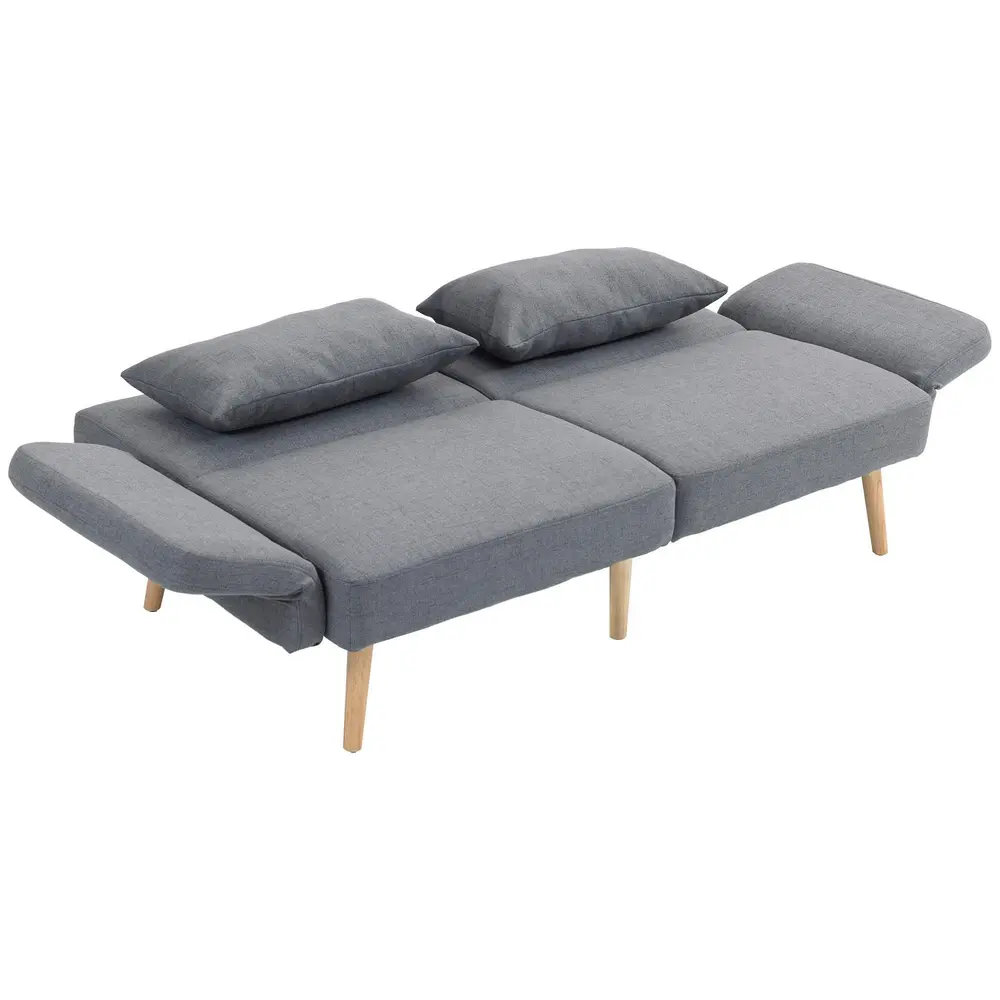 Bäddsoffa 3-Sits Soffa Grå av Linnelook 170 x 83 x 80 Cm