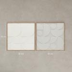 Väggdekoration 3D Modern Vit Konstmaterial för Vardagsrum Geometrisk Design 2-pack Elegant Konst 80x3,5x80 cm