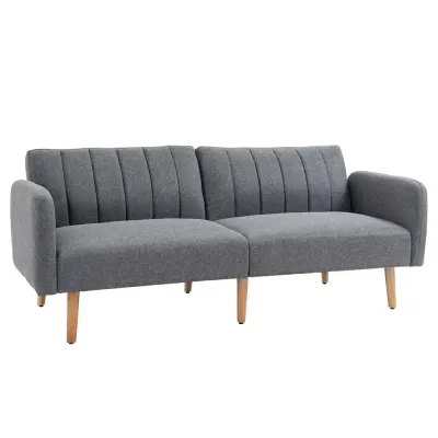 Bäddsoffa 2-Sits i Linnetyg Kompakt Soffa 173 x 75 x 73 cm