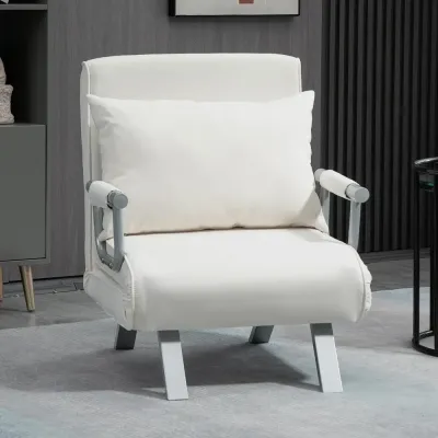 Bäddsoffa Schäslong Kräm av Polyester 65 x 69 x 80 cm