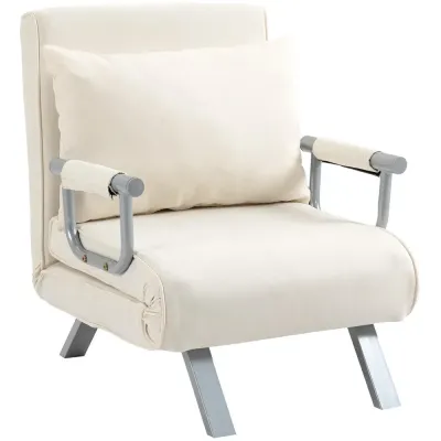 Bäddsoffa Schäslong Kräm av Polyester 65 x 69 x 80 cm
